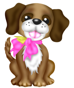 cute dog with pink bow